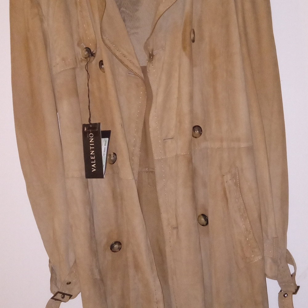 Valentino mans long leather coat size 42